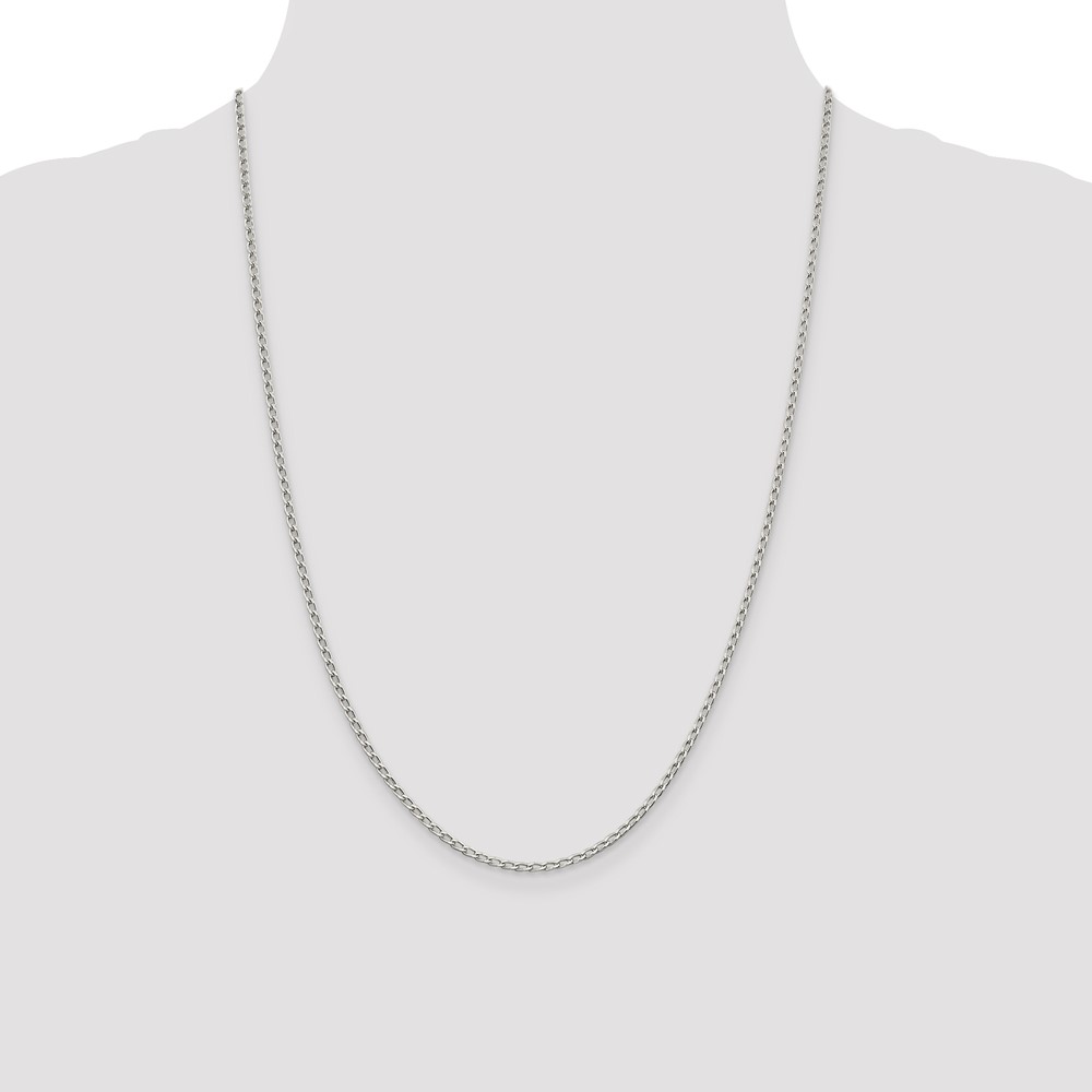 Sterling Silver 2mm Open Elongated Link Chain (QLL060-24)