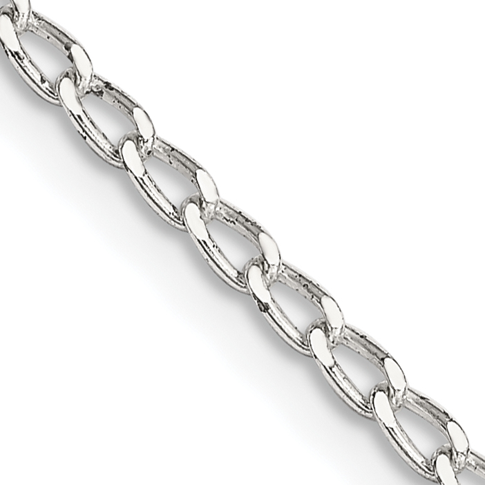 Sterling Silver 2mm Open Elongated Link Chain (QLL060-16)