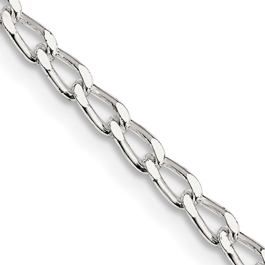 Sterling Silver 2.8mm Open Elongated Link Chain (QLL080-20)