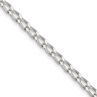 Amore La Vita Sterling Silver Rhodium-plated Polished 3.2mm 10 inch with Lobster Clasp Open Link Charm Anklet
