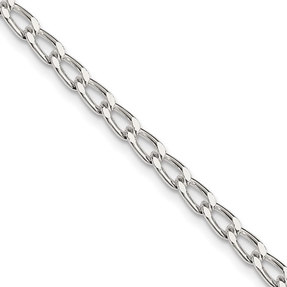 Amore La Vita Sterling Silver Rhodium-plated Polished 3.2mm 10 inch with Lobster Clasp Open Link Charm Anklet