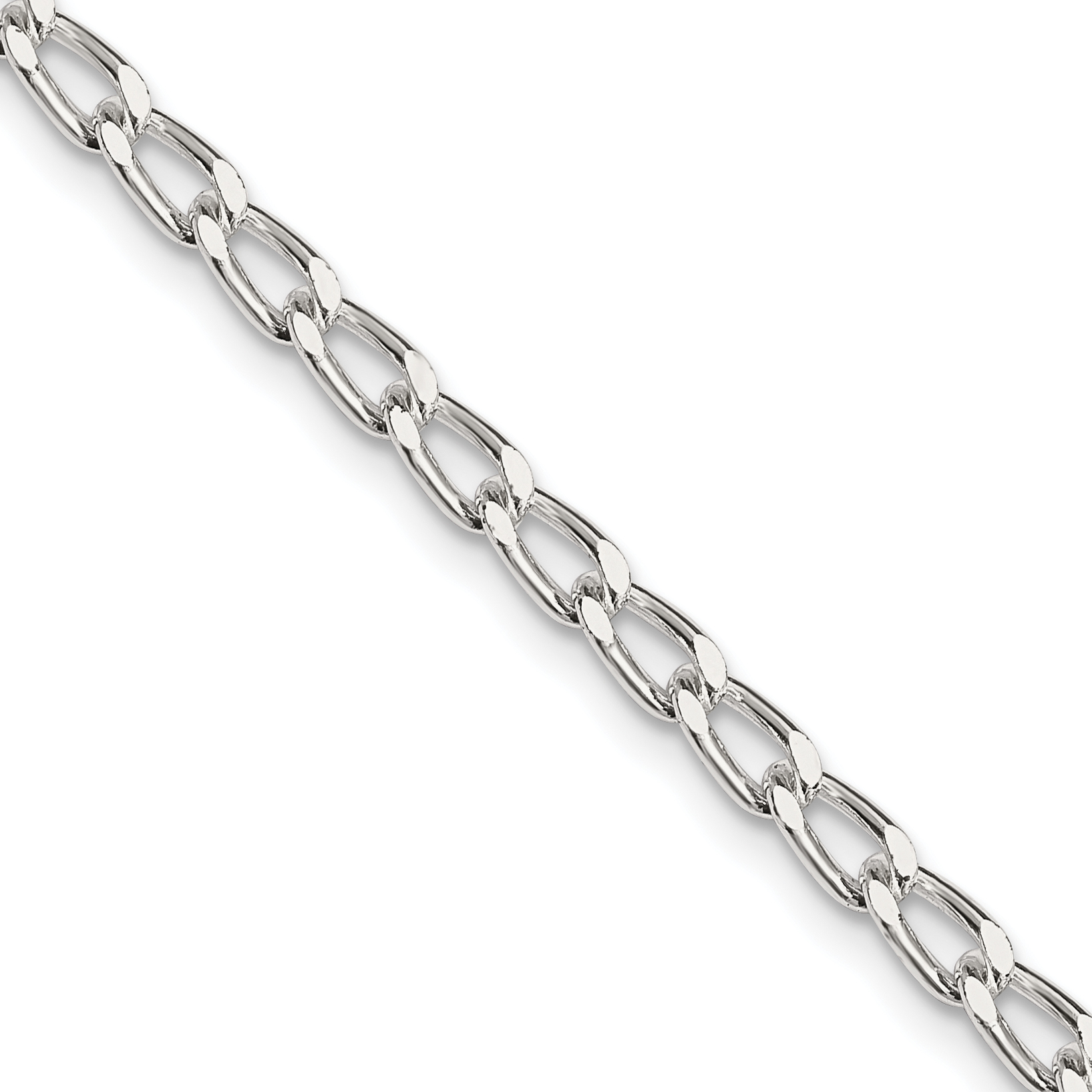 Sterling Silver 3.2mm Open Elongated Link Chain (QLL100-22)