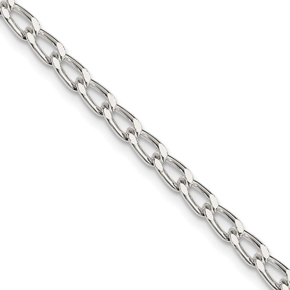 Sterling Silver 3.2mm Open Elongated Link Chain (QLL100-22)