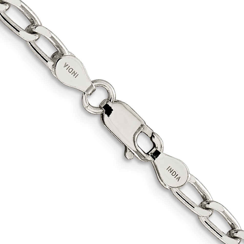 Sterling Silver 4.3mm Open Elongated Link Chain (QLL120-22)