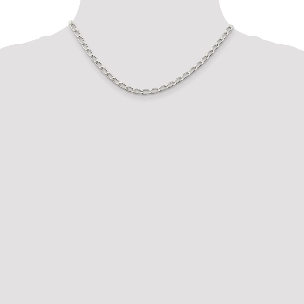 Sterling Silver 4.3mm Open Elongated Link Chain (QLL120-16)