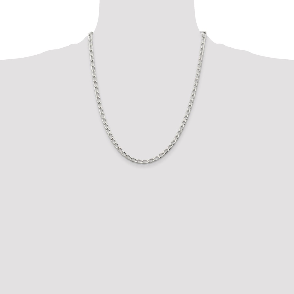 Sterling Silver 4.3mm Open Elongated Link Chain (QLL120-22)