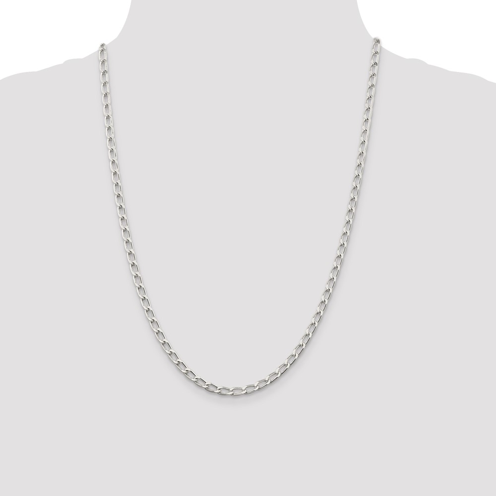 Sterling Silver 4.3mm Open Elongated Link Chain (QLL120-24)