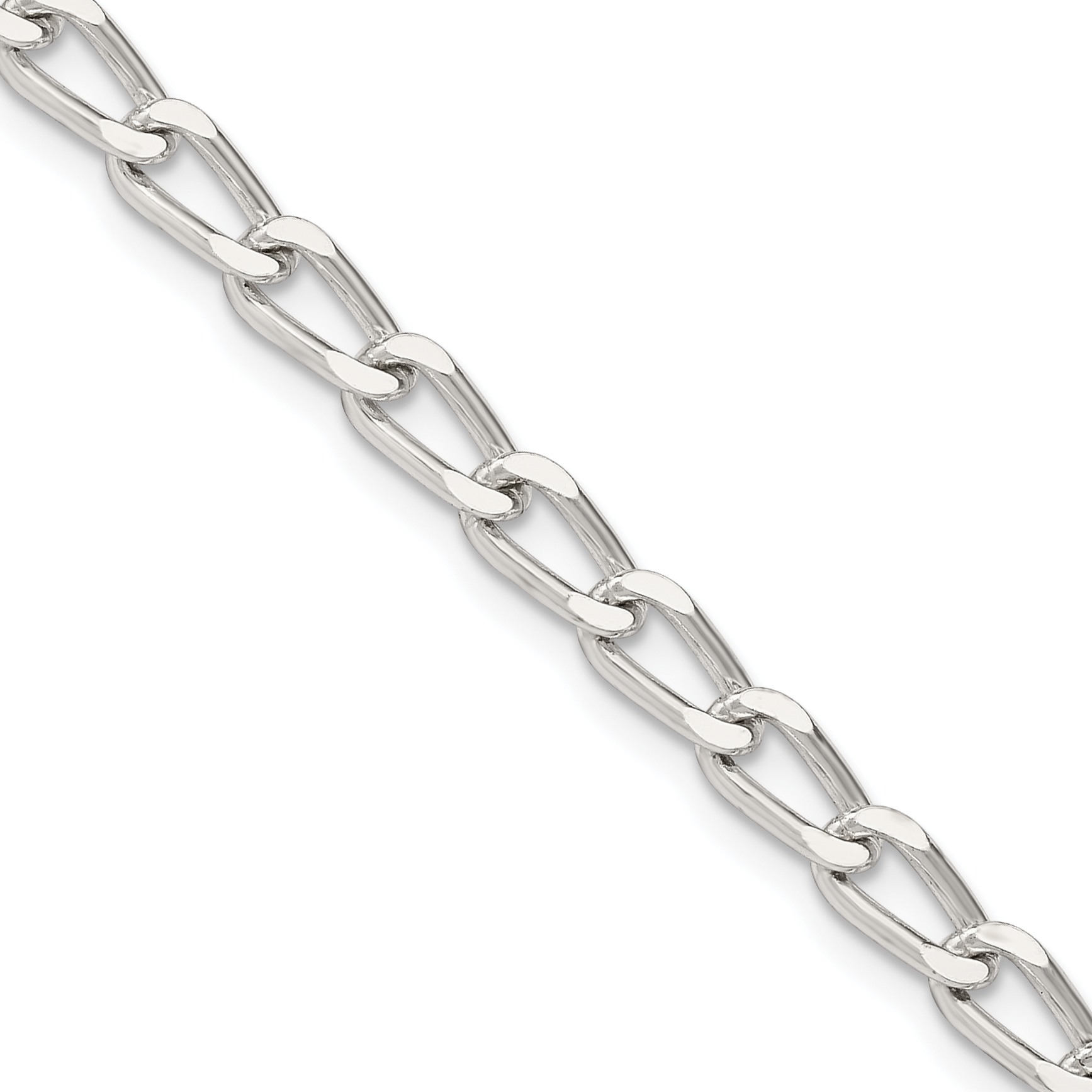 Sterling Silver 4.3mm Open Elongated Link Chain (QLL120-18)