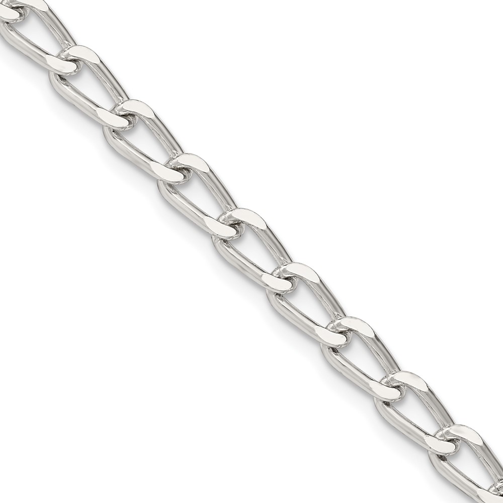 Sterling Silver 4.3mm Open Elongated Link Chain (QLL120-18)