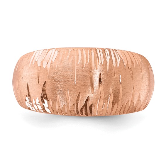 Leslie's SS Radiant Essence Rose Gold-plated Brushed & D/C Ring