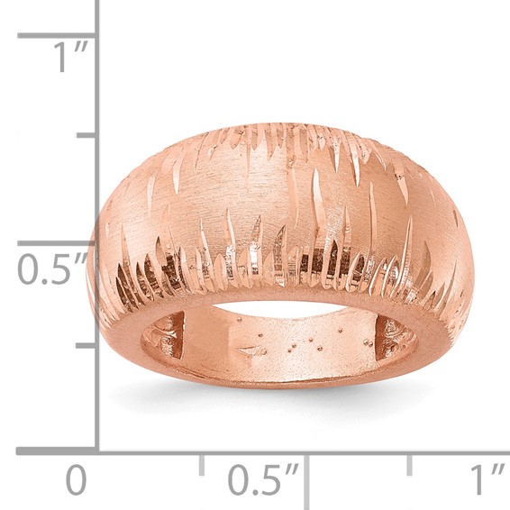 Leslie's SS Radiant Essence Rose Gold-plated Brushed & D/C Ring