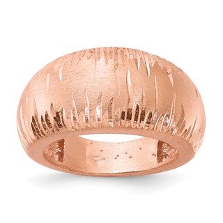 Leslie's SS Radiant Essence Rose Gold-plated Brushed & D/C Ring