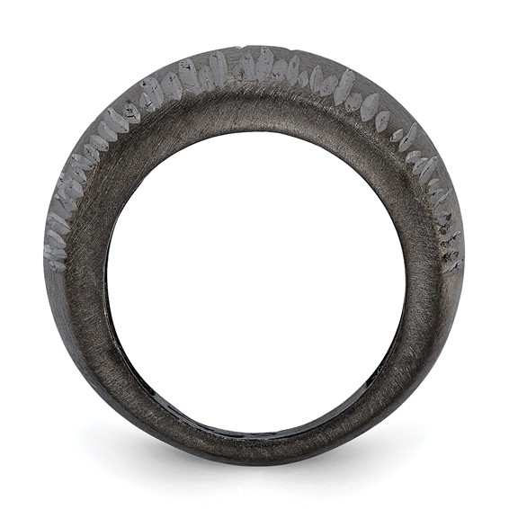 Leslie's Sterling Silver Ruthenium-plated Brushed & D/C Ring