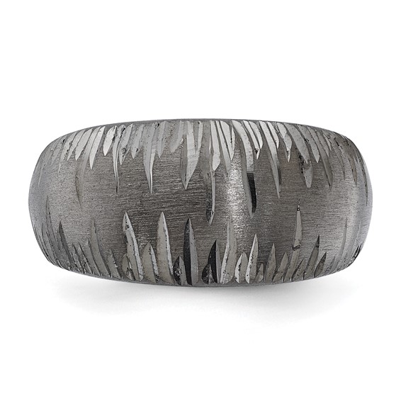 Leslie's Sterling Silver Ruthenium-plated Brushed & D/C Ring