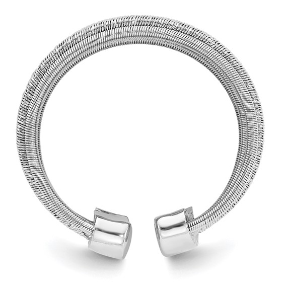 Leslie's Sterling Silver Rhodium-plated Adjustable Ring