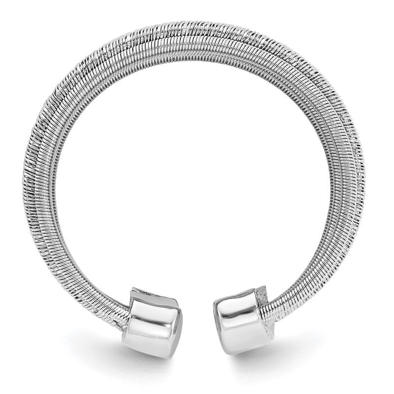Sterling Silver Rhodium-plated Adjustable Ring