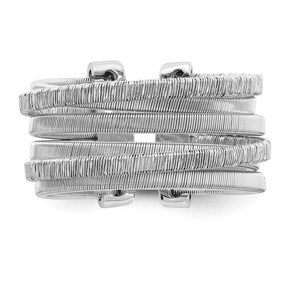 Leslie's Sterling Silver Rhodium-plated Adjustable Ring