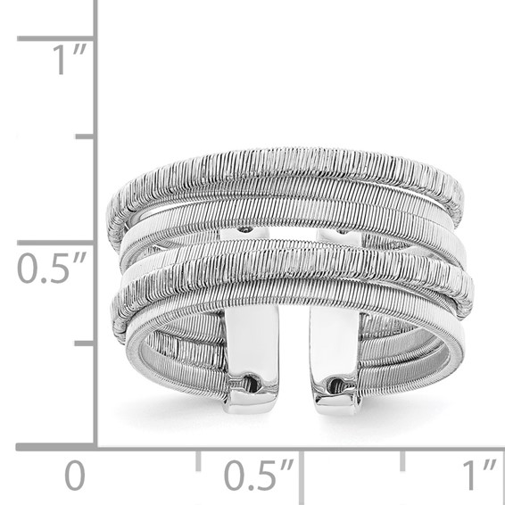 Leslie's Sterling Silver Rhodium-plated Adjustable Ring
