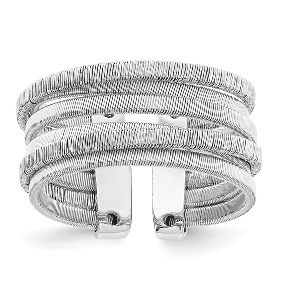 Leslie's Sterling Silver Rhodium-plated Adjustable Ring