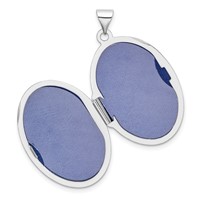 Sterling Silver Rhodium-plated Polished Scroll Design 26mm Oval Locket view 4