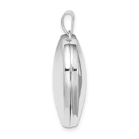 Sterling Silver Rhodium-plated Polished 21mm Heart Locket view 2