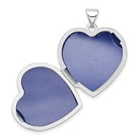 Sterling Silver Rhodium-plated Polished 21mm Heart Locket view 4