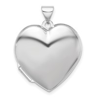 Sterling Silver Rhodium-plated Polished 21mm Heart Locket view 1