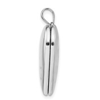 Sterling Silver Rhodium-plated Polished and Satin MY Guardian Angel 24mm Ash Holder Heart Locket view 2