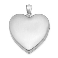 Sterling Silver Rhodium-plated Polished and Satin MY Guardian Angel 24mm Ash Holder Heart Locket view 3