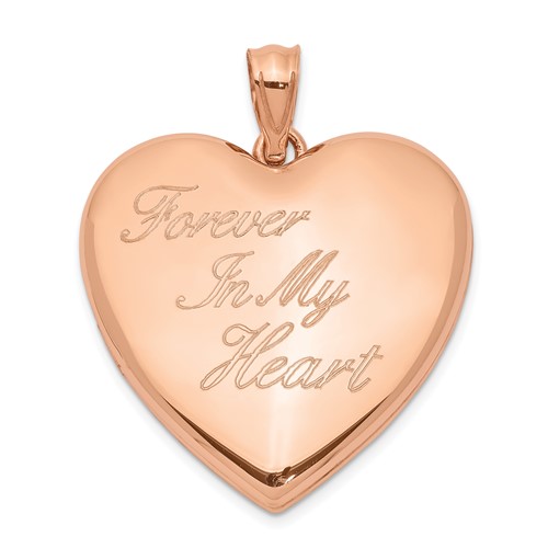 Sterling Silver Rose-tone Forever in MY Heart 24mm Ash Holder Heart Locket
