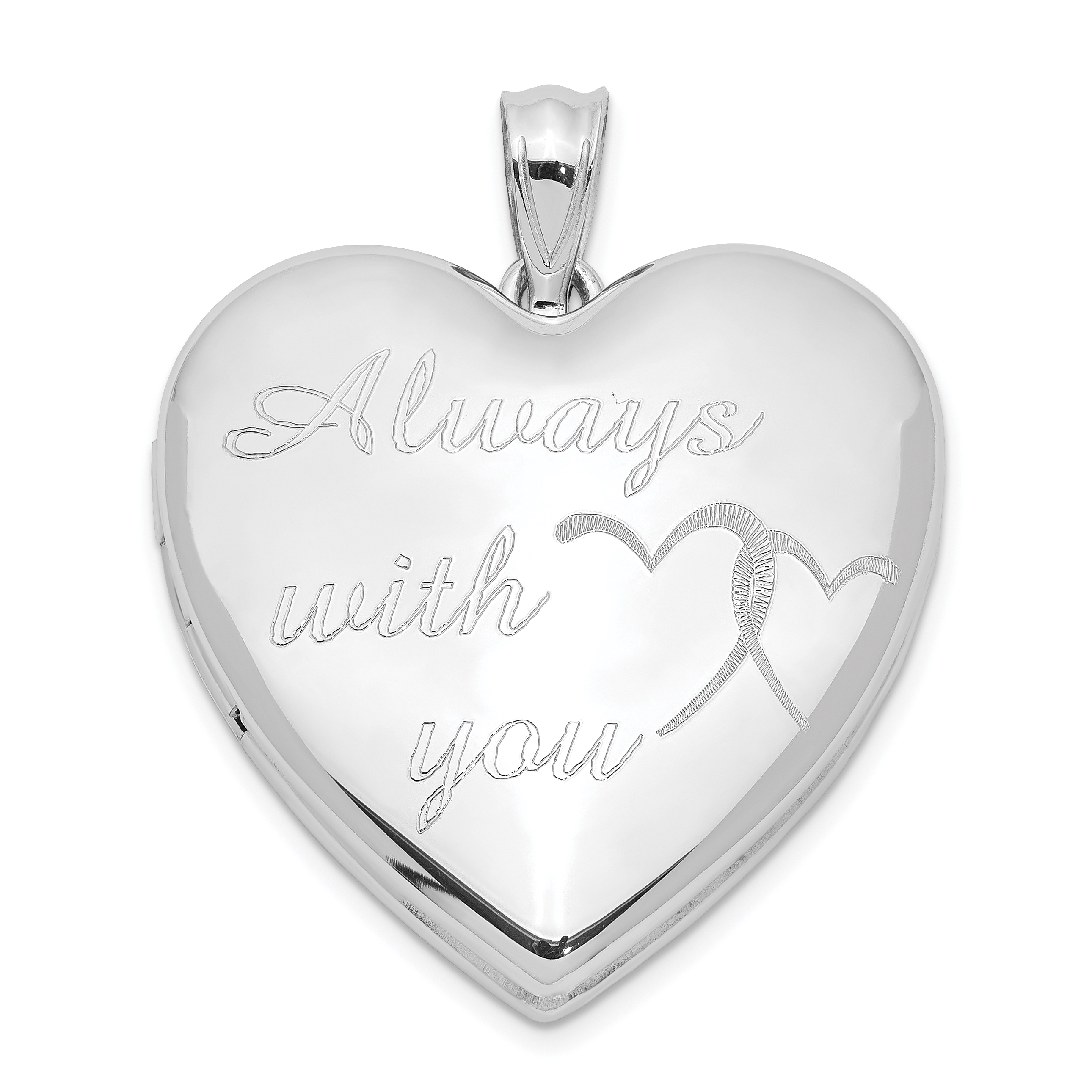 Sterling Silver Rhodium-plated Always With You Ash Holder Heart Locket (QLS1003)