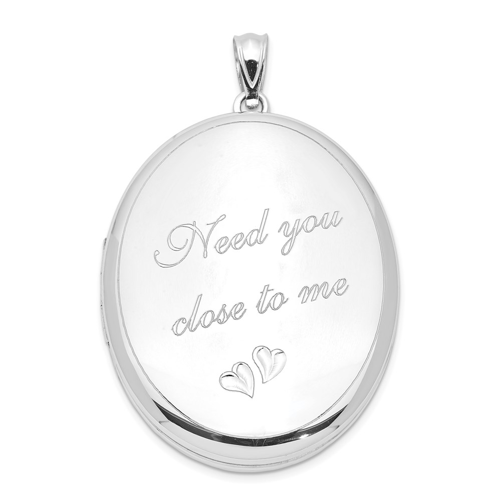 Sterling Silver Rhodium-plated Need You Close.. Ash Holder Oval Locket