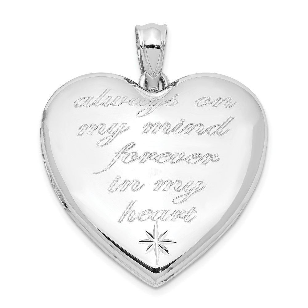 Sterling Silver Rhodium-plate Always On My Mind Ash Holder Heart Locket