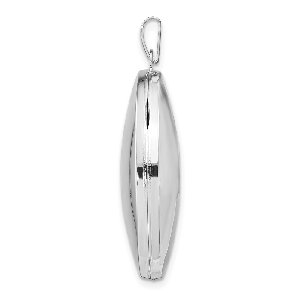 Sterling Silver Rhodium-plated Polished 32mm Oval Locket (QLS101)