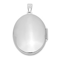 Sterling Silver Rhodium-plated Polished 32mm Oval Locket view 3