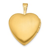 1/20 14K Two-Tone Gold Gold Filled Polished Front Satin Back 2-Frame 15mm Heart Locket view 3