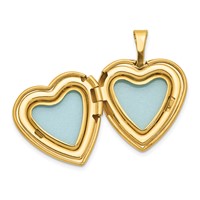 1/20 14K Two-Tone Gold Gold Filled Polished Front Satin Back 2-Frame 15mm Heart Locket view 5