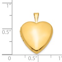 1/20 14K Two-Tone Gold Gold Filled Polished Front Satin Back 2-Frame 15mm Heart Locket view 4