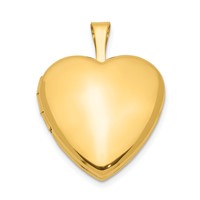 1/20 14K Two-Tone Gold Gold Filled Polished Front Satin Back 2-Frame 15mm Heart Locket view 1