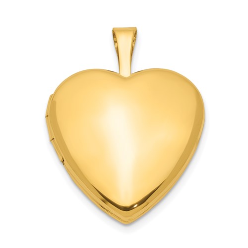 1/20 14K Gold Filled Polished Front/Satin Back 2-Frame 15mm Heart Locket