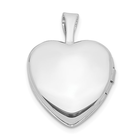 Sterling Silver Platinum-plated & Gold-tone Satin & D/C Cross Heart Locket