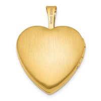 1/20 14K Gold-Filled with Diamond Flower Design 15mm Heart Locket view 3