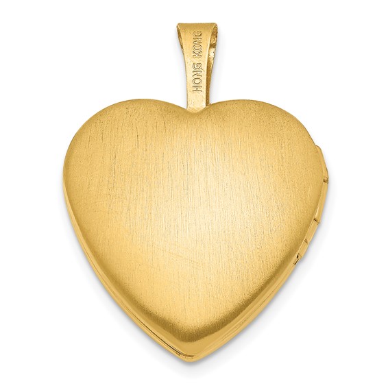 1/20 14K Gold Filled with Diamond Flower Design 15mm Heart Locket