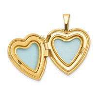 1/20 14K Gold-Filled with Diamond Flower Design 15mm Heart Locket view 5