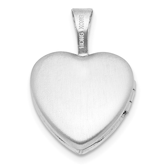 Sterling Silver Brushed and Polished Cross Heart Locket