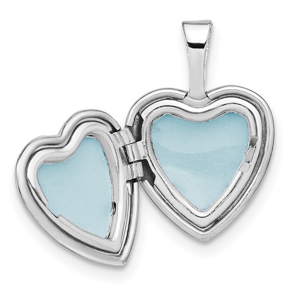 Sterling Silver Brushed and Polished Cross Heart Locket
