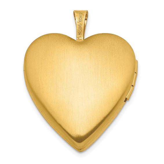 1/20 14K Gold Filled Polished & Satin Fancy Border 19mm Heart Locket