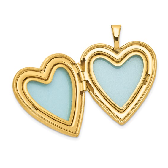 1/20 14K Gold Filled Polished & Satin Fancy Border 19mm Heart Locket