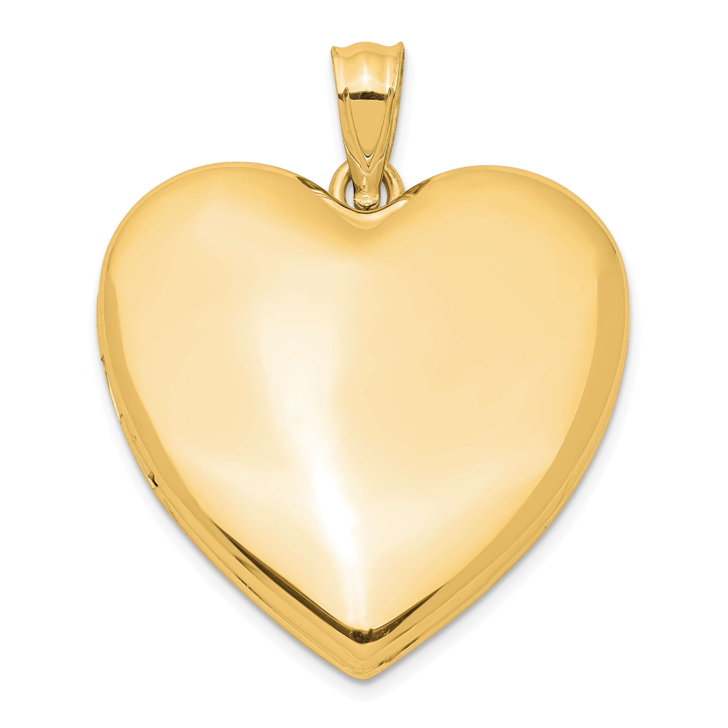 Sterling Silver Gold-plated 24mm Plain Heart Locket (QLS1095)