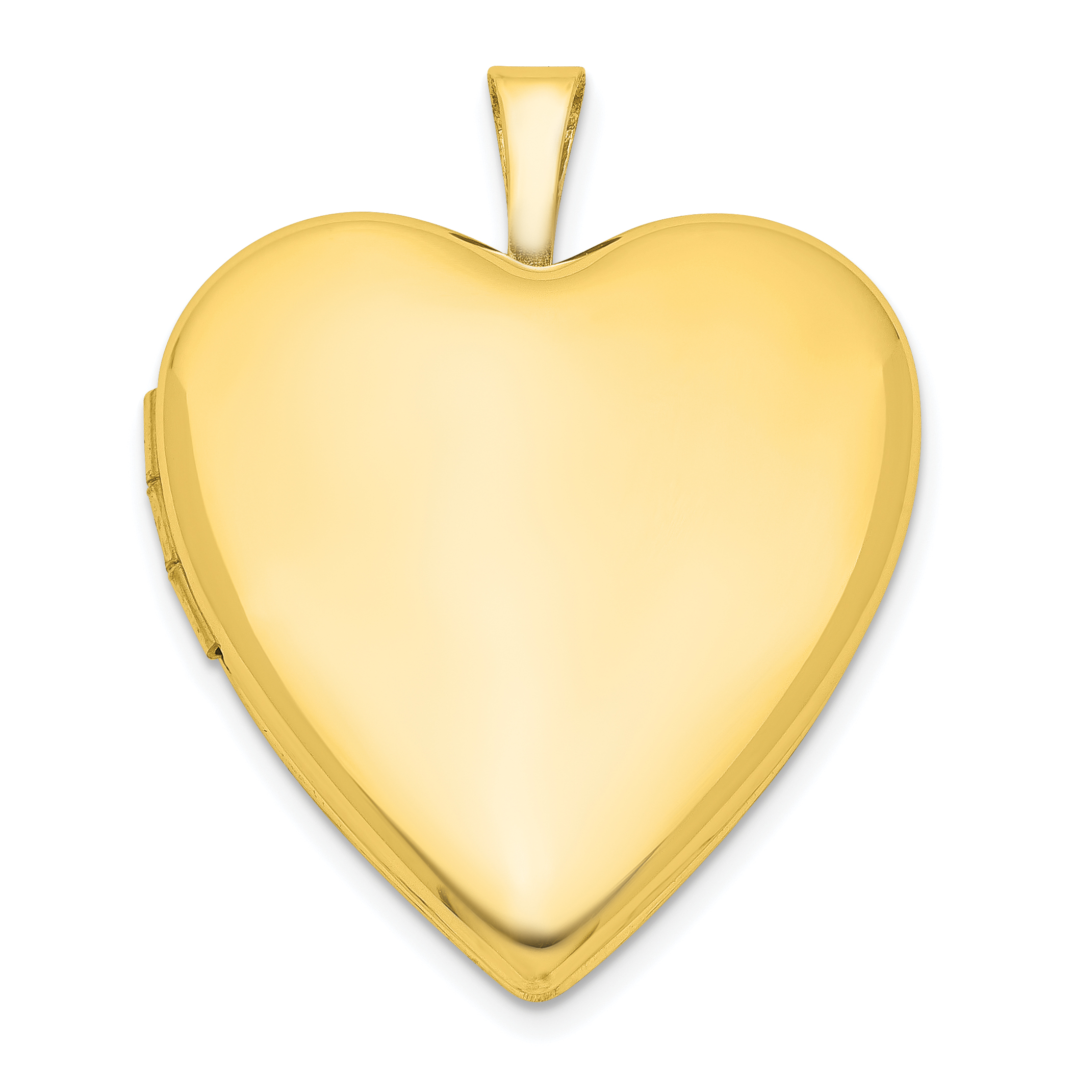 Sterling Silver Gold-plated 20mm Polished Front/Satin Back Heart Locket (QLS1096)